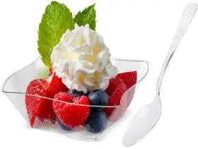 L-dessertcup-5oz-100pc Lawei 100 Pack 5 Oz Mini Dessert Cups With Spoons - Plates Disposable