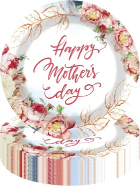 Jy50 Ldfdrt 7 Inch Mothers Day Paper Plates 50 Pcs Party Dessert 7inch Colorful