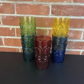 Le Cadeaux 810266013870 Break Resistant Polycarbonate Fleur Glasses Tumblers Multicolor Set 5