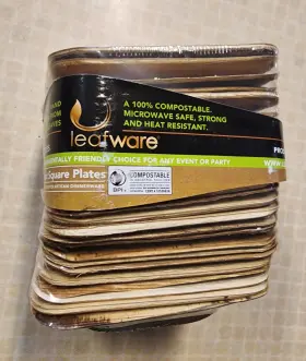 A5.12 Leafware 856570006207 New/unopened. 3 Inch Square Disposable Plates. Hand Crafted From Fallen Palm