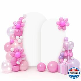 Lebenguru B0d4qn2x72 8ft Wedding Arch Cover 6.6ft White Spandex Fitted Backdrop