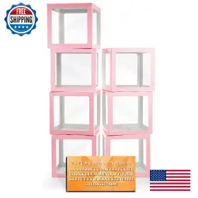B0dcnty1sh Ledido Transparent Balloon Boxes With 78 Letters Numbers Pink Baby Clear L