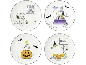 896688 Lenox 194372032254 The Great Pumpkin Accent Plates Set Of 4 Assorted Halloween