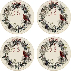 897093 Lenox Winter Greetings Salad Plates Set Of 4 Count Red And Green