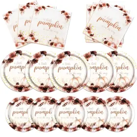 Lenyunge 717025630968 Little Pumpkin Baby Shower Decorationsfall Tableware Decorations