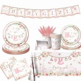 Lenyunge 770642445605 Rose Gold Baby Shower Tableware Setpink Girl Plates And Napkins S