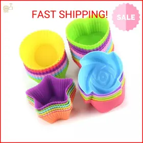 8541882811 Letgoshop Silicone Cupcake Liners Reusable Baking Cups Nonstick Easy Clean Pastr