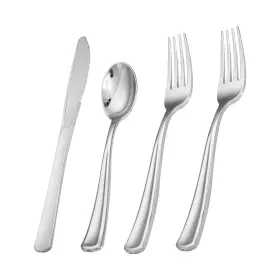 B0c54nyltm Liacere 200pcs Silver Plastic Cutlery - 100 Forks 50 Spoons Knives Wedding