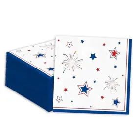 Oval01 Liaochaoshangmao 4th Of July Napkins 50 Pack Patriotic Paper Party Stars Fireworks
