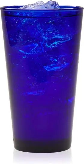 4116b Libbey Cobalt Blue Drinking Glasses Classic Design Flare 17.25 Oz