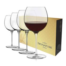 Libbey B08dr6prrw Signature Balloon Wine Glasses Set Of 4 24 Oz Large Red