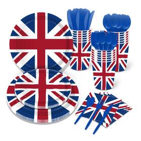 Lide Road Mm193 141 Pcs British Flag Party Supplies Tableware Set Union Jack U