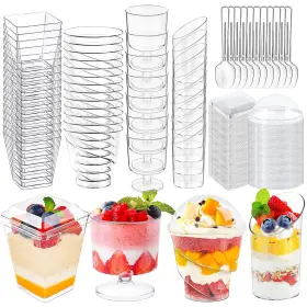 Anr20240701 Lifeideas 380 Pack Mini Dessert Cups With Spoons And Lids 3 5 Oz Clear Parfai