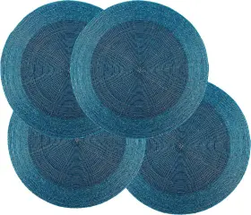 96036 Light & Pro Lightnpro Glitz Beaded Charger Placemat - 13x13 Solid Turquoise Blue