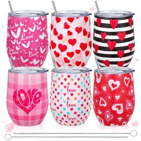 Liitrsh-tsv-snjfdu8722 Liitrsh 6 Pcs Valentines Day Tumblers Gifts Bulk 12 Oz As Pictures Shown