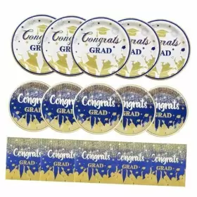 Pnb-0117 Likajon Graduation Party Plates And Napkins Decorations Supplies Blue