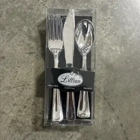 37275 Lillian Formal Event Wedding Elegant Plastic Assorted 24 Pack 8 Each Heavy Duty Cutlery