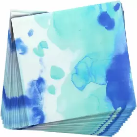 Lillian Collection 763615395151 Watercolor Blue Premium Paper Napkins -20 Count Pack Of 1 - Elegant Ultra-