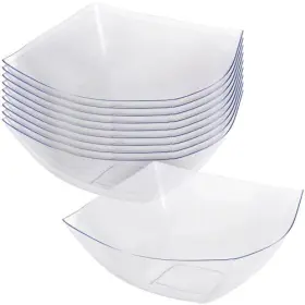 Lillian Collection 763615632508 Premium Clear Fluted Plastic Serving Bowls - 10 Oz. Count Reusable