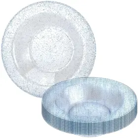 33635 Lillian Tablesettings Collection Glitter Blue Premium Round Dessert Bowls - 5 Oz. Pack Of