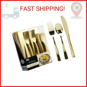 37374 Lillian Tablesettings Plastic Cutlery Silverware Extra Heavyweight Disposable Flatware Full Size Cutl