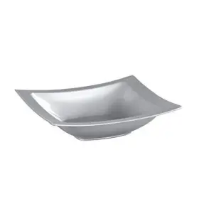 Lillian Tablesettings 763615318501 5-ounce Rectangular Plastic Bowls 10 Count Silver 31850
