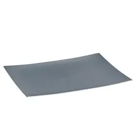 Lillian Tablesettings 763615318907 9-inch Rectangular Plastic Plates 10 Count Silver