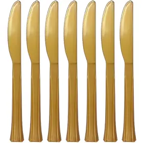 Lillian Tablesettings 763615329491 Knife Bag Gold Pack Of 48 Plastic Cutlery 11 X 8 0.5 Inches