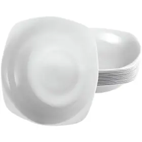 Lillian Tablesettings 763615365925 Collection Squares Pearl Premium Plastic Soup Bowl - 16 Oz. Set Of 1