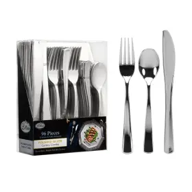 Lillian Tablesettings 763615372749 Plastic Cutlery Silverware Extra Heavyweight Disposable Flatware Full Size C