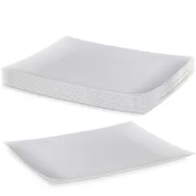 35990 Lillian Tablesettings 798527194868 9 X 6-7/8 Inch Rectangular Plastic Plates 10 Count Pearl