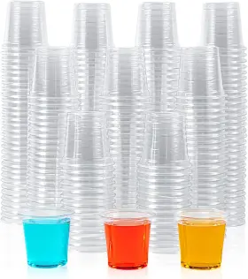 Lilymicky 748250885014 500 Pack 1 Oz Plastic Shot Glasses Ounce Clear Disposable Party Cup