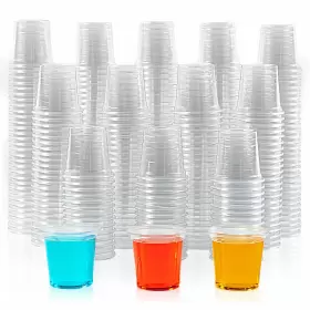 Lilymicky 748250885021 1000 Pack 1 Oz Plastic Shot Glasses Ounce Clear Disposable Plast
