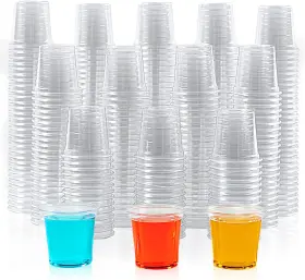 Hu-xi-75 Lilymicky 1000 Pack 1 Oz Plastic Shot Glasses Ounce Clear Disposable Party Cu