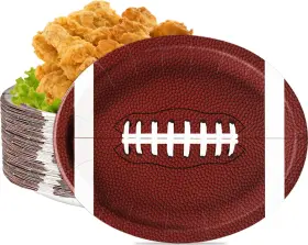 Linhaxm 313109769793 50pcs Football Plates Large 9 X 11 Inch Shaped Disposable Paper