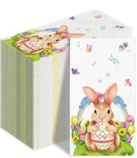 Lh-bd-01 Linhaxm 50 Easter Napkins - Disposable Decorative Paper Guest With Watercolor Lh-bd-01 Linhaxm 50 Easter Napkins - Disposable Decorative Paper Guest With Watercolor