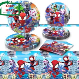 Lishener 726084417830 Spidey Birthday Decorations 20 Plates Napkins And 1 Tablecover For B