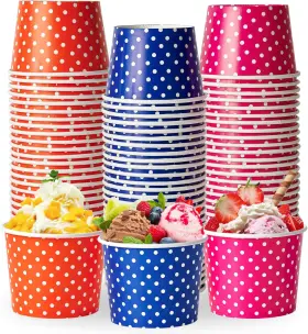 Litopak 445020966951 8 Oz 150 Pack Ice Cream Cups Disposable Dessert Bowls F