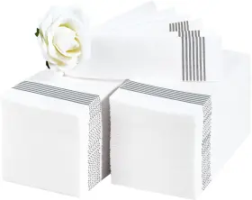 Litopak 748250885861 100 Pack Guest Towels Disposable Soft And 12 17inches Silver