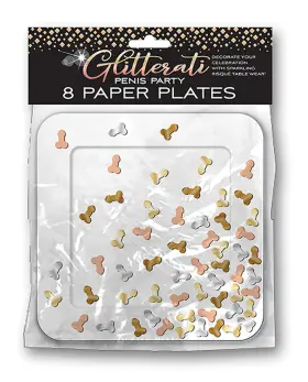 Little Genie 817717010365 Glitterati Penis Party Plates