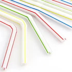 Ll Products 767501491071 200 Bendable Disposable Drinking Straws - Flexible Bendy Disp