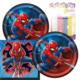 Lobyn Value Packs 767744304060 Spiderman Happy Birthday Plates And Napkins Party Supplies 7 Inch