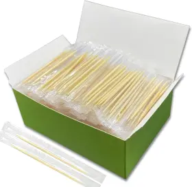 Tps-1000 Lociun Bamboo Toothpicks 1000 Count Individually Wrapped Dual-pointed Tips 2.55