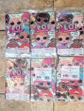79137 Lol Surprise Six Plastic Tablecovesr - All Over Print 54 Inch X 84 New In Packages