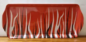 Qts-8295 Lolita Melamine Tray Red Black White Fire Stripes 15x6.5 What Is Your Moment