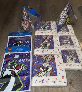 Looney Tunes X Party Express 726528073264 Toons Bugs Bunny Taz Tweety Birthday Supplies Hats Napkins Lot New