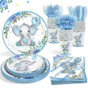 Lopeastar 424511241912 175pcs Elephant Baby Shower Decorations For Boy B