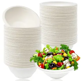 Lshfwn 744581842368 110 Pcs 8oz Disposable Bowlscompostable Paper Bowlswhite Biodegradable Bowlsheav