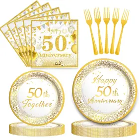 Ltd. 313034521534 50th Anniversary Supplies Tableware Set Wedding Decorations 5