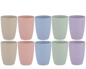 Luckyzone 670724376615 Wheat Straw Reusable Cup 12 Oz 10 Count Pack Of 1 10pcs/5color